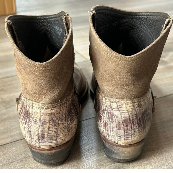 Golden Goose Distressed Western Cowboy Booties Short Boots Brown - Picture 12 of 16